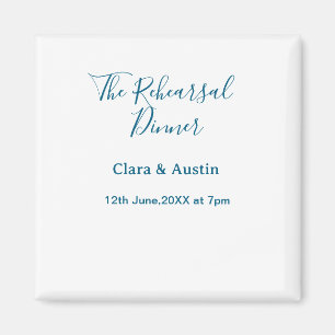 Rehearsal dinner the night before simple minimal m magnet