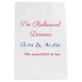 Rehearsal dinner the night before simple minimal m medium gift bag