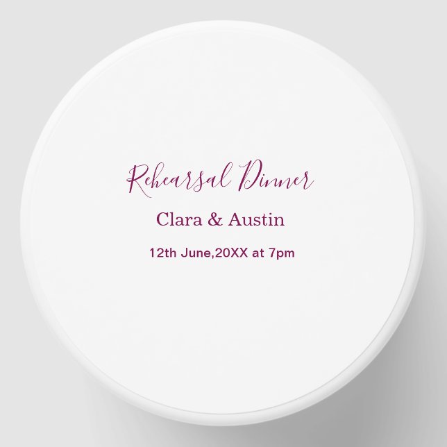 Rehearsal dinner the night before simple minimal m mini candle favors (Front)