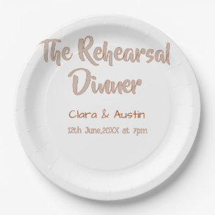 Rehearsal dinner the night before simple minimal m paper plates