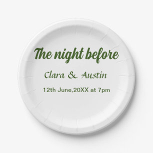 Rehearsal dinner the night before simple minimal m paper plates