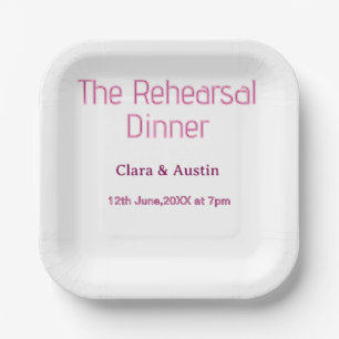 Rehearsal dinner the night before simple minimal m paper plates