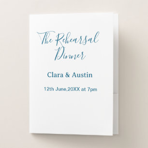 Rehearsal dinner the night before simple minimal m pocket folder