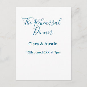 Rehearsal dinner the night before simple minimal m postcard