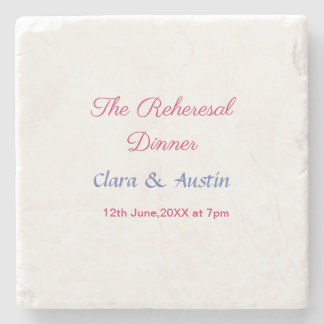 Rehearsal dinner the night before simple minimal m stone coaster