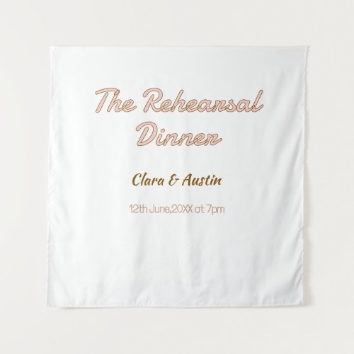Rehearsal dinner the night before simple minimal m tapestry