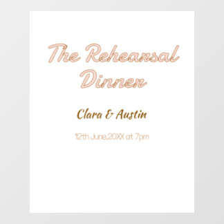 Rehearsal dinner the night before simple minimal m wall decal