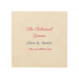 Rehearsal dinner the night before simple minimal m wood wall art