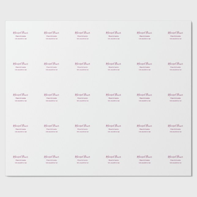 Rehearsal dinner the night before simple minimal m wrapping paper (Flat)