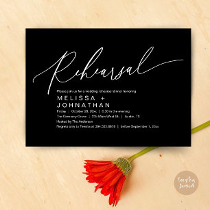Rehearsal Dinner,The Night Before Wedding Party In Invitation