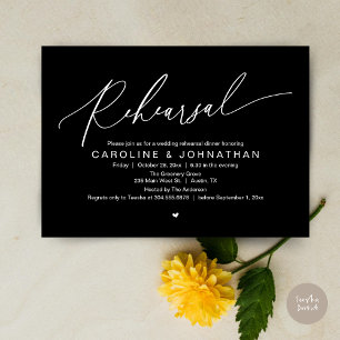 Rehearsal Dinner The Night Before Wedding Party Invitation