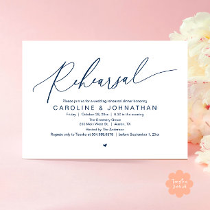 Rehearsal Dinner The Night Before Wedding Party Invitation