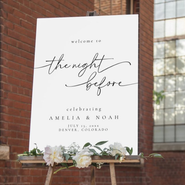 Rehearsal Dinner The Night Before Welcome Sign (Creator Uploaded)