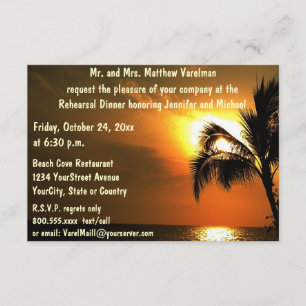 Rehearsal Dinner Tropical Sunset Invitation
