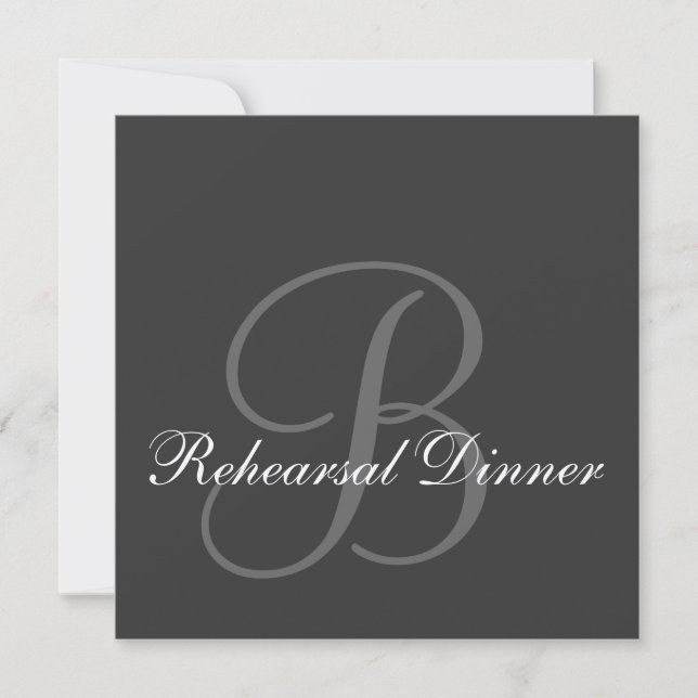 Rehearsal Dinner Wedding Invitation Monogram Names (Front)
