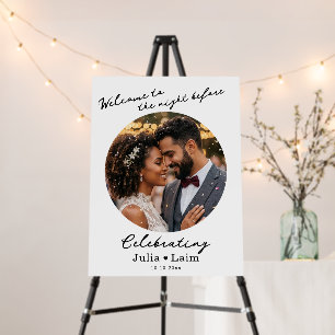 Rehearsal Dinner Wedding Sign With Photo, Editable