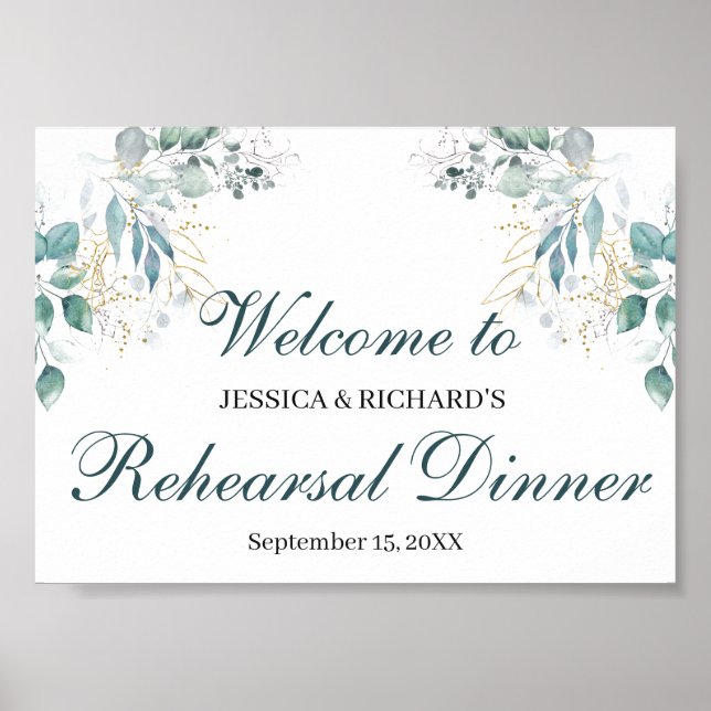 Rehearsal Dinner Welcome Poster Sign (Front)
