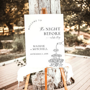 Rehearsal Dinner Welcome Sign, Champagne Tower Foam Board