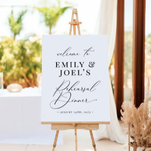 Rehearsal Dinner Welcome Sign, Elegant Calligraphy Foam Board