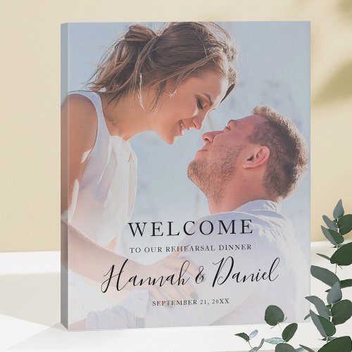 Rehearsal Dinner Welcome Sign Faux Canvas Print