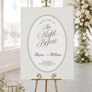 Rehearsal Dinner Welcome Sign, Night Before  Foam Board