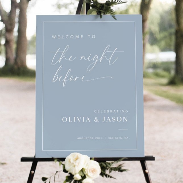 Rehearsal Dinner Welcome Sign Template, The Night  (Creator Uploaded)