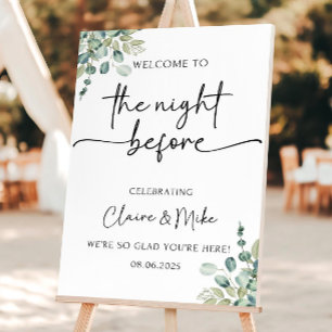 Rehearsal Dinner Welcome Sign The Night Before