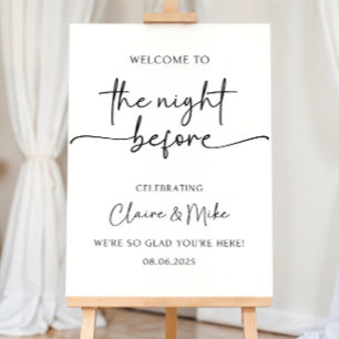 Rehearsal Dinner Welcome Sign, The Night Before Foam Board