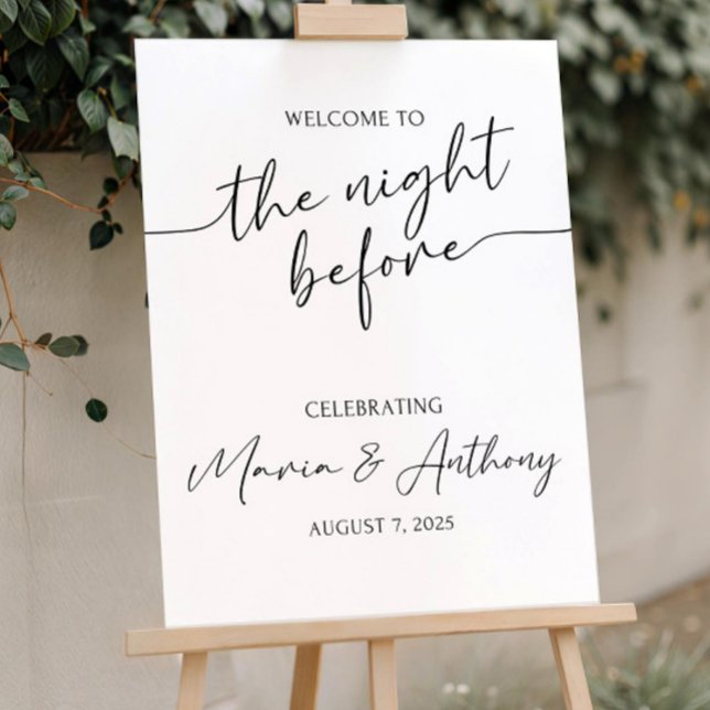 Rehearsal Dinner Welcome Sign, The Night Before Foam Board (Creator Uploaded)