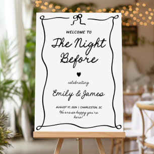 Rehearsal Dinner Welcome Sign, The Night Before Foam Board