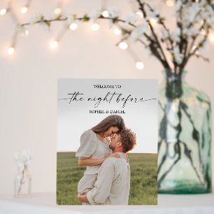 Rehearsal Dinner Welcome Sign with Photo, Editable