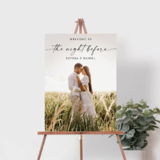 Rehearsal Dinner Welcome Sign with Photo, Editable