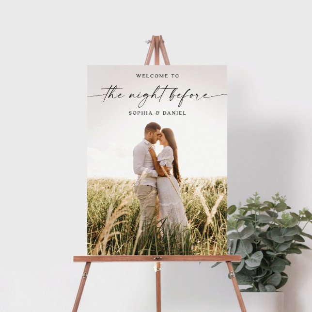 Rehearsal Dinner Welcome Sign with Photo, Editable (Creator Uploaded)