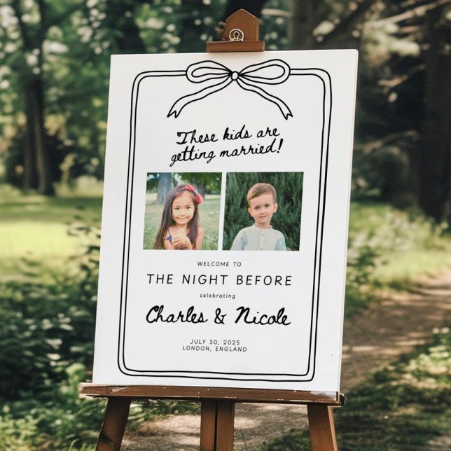 rehearsal dinner welcome sign with photo playful  (Creator Uploaded)