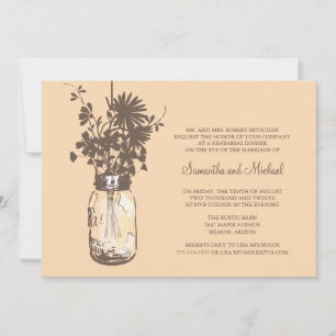Rehearsal Dinner - Wild Flowers & Mason Jar Invitation