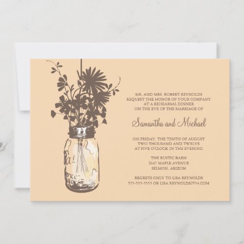 Rehearsal Dinner - Wild Flowers &amp; Mason Jar Invitations
