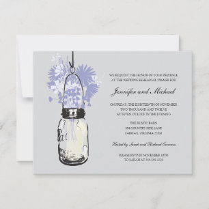 Rehearsal Dinner - Wild Flowers & Mason Jar Invitation