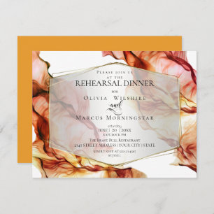 REHEARSAL Fluid Abstract Ink Autumn Colors 2 Invitation