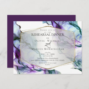 REHEARSAL Fluid Abstract Ink Ultra Violet Plum Invitation