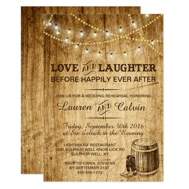 Rehearsal Invitation For A Country Wedding