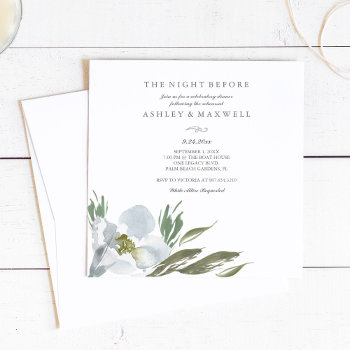 Rehearsal Invitations Watercolor Green And White by VGInvites at Zazzle