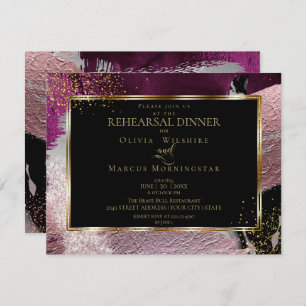 Rehearsal Modern Shiney Bold Cassis Strokes Invitation
