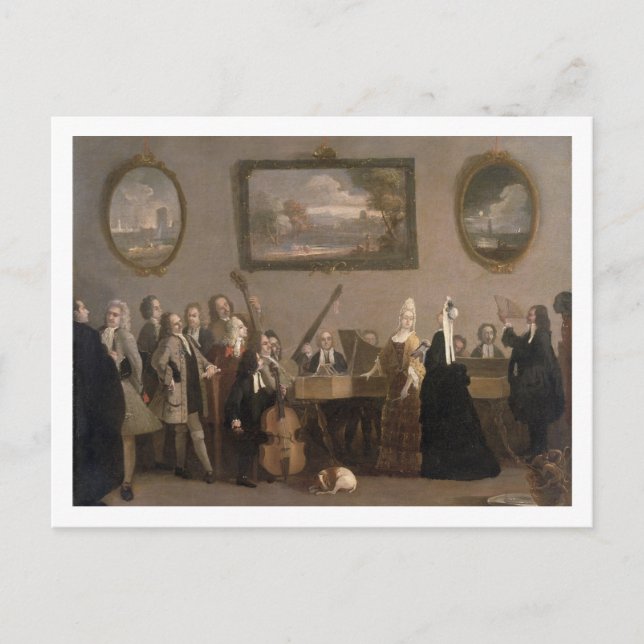 Rehearsal of an Opera, c.1709 (oil on canvas) Postcard (Front)