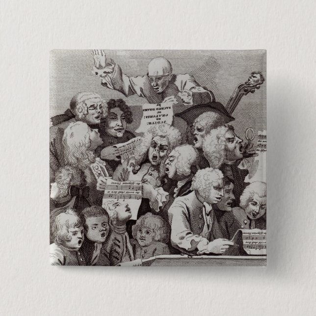 Rehearsal of the Oratorio of Judith, 1734 Button (Front)