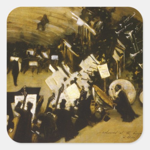 Rehearsal of the Pasdeloup Orchestra by JS Sargent Square Sticker
