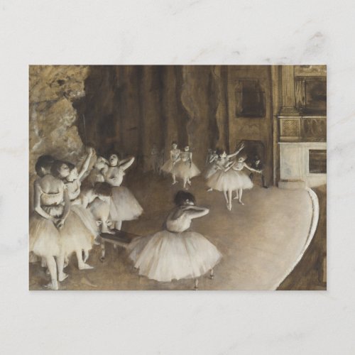 Rehearsal on Stage by Edgar Degas Postcard