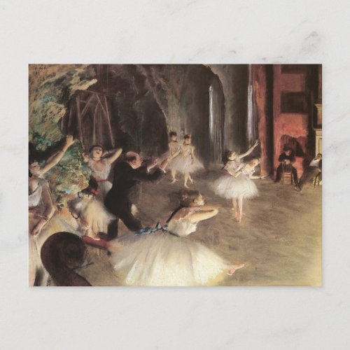 Rehearsal on the Stage by Edgar Degas Postcard