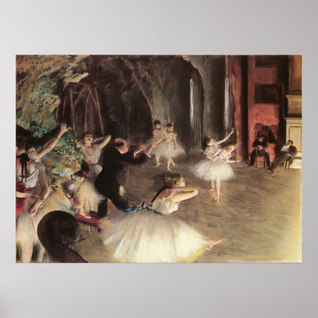 Rehearsal on the Stage by Edgar Degas Poster (Front)