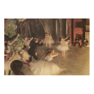 Rehearsal on the Stage by Edgar Degas Wood Wall Decor