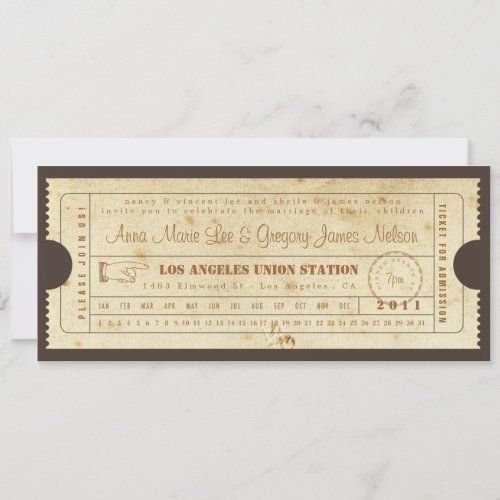 Rehearsal or Welcome Dinner - Ticket Invitation
